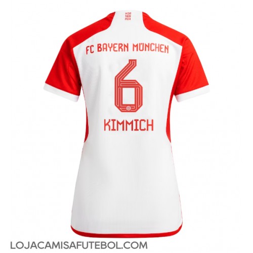 Camisa de Futebol Bayern Munich Joshua Kimmich #6 Equipamento Principal Mulheres 2023-24 Manga Curta
